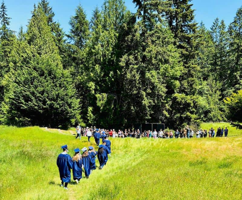 The Class of 2024 on the way to the WSA amphitheater on May 31 for the Declaration Day ceremony