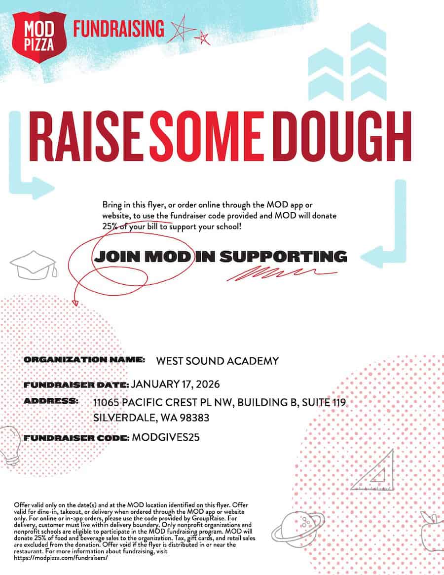MOD Pizza fundraiser for WSA on January 17, 2026