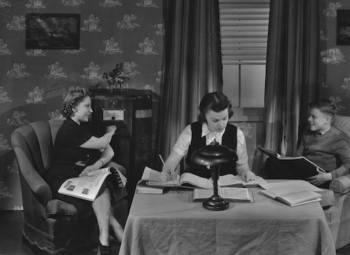 Doing Homework, circa 1940s - Britannica ImageQuest