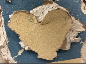 Heart left from tearing down the room-divder walls