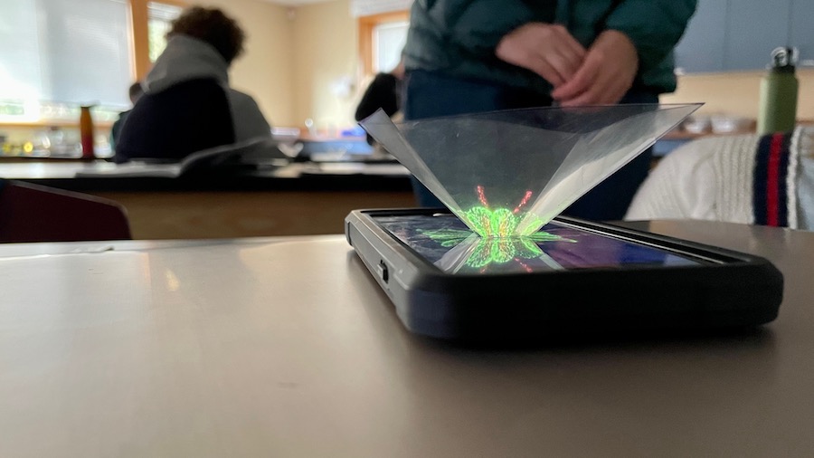 Hologram lab in Upper School Physics class