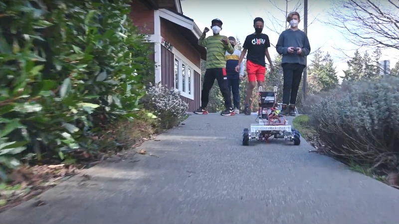 Middle School boys testing out their robot - March 2022