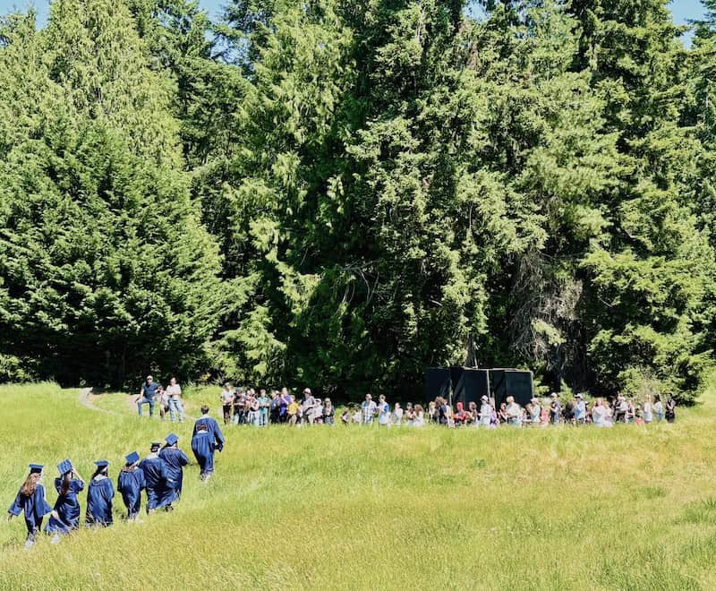 Seniors on their way to Declaration Day ceremony in the WSA Amphitheater, May 29, 2025 Seniors on their way to Declaration Day ceremony in the WSA Amphitheater, May 29, 2025