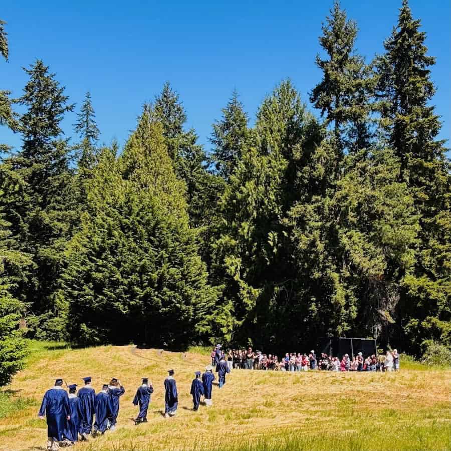 Seniors on their way to the amphitheater for Declaration Day 2026