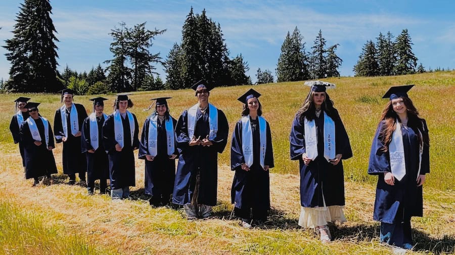 Class of 2026 on their way to Declaration Day at the WSA amphitheater