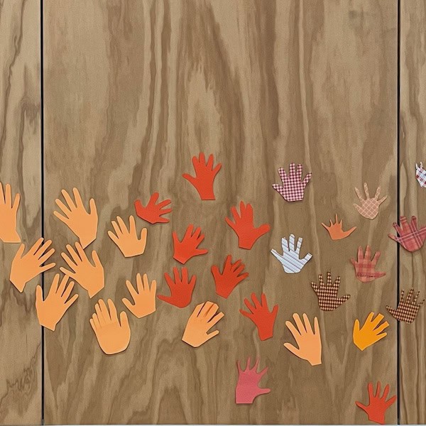 Every_Child_Matters_Sept-28-2026_Hands_SQUARE Hands used to create a mural in the gym were created by WSA and Chief Kitsap Academy students and children at the Early Learning Center