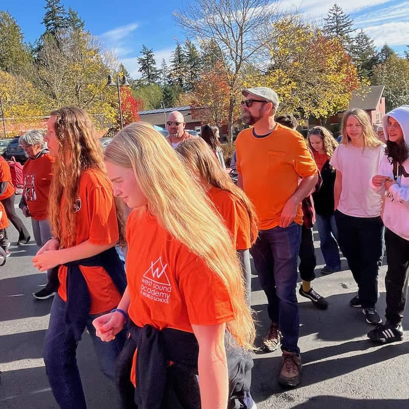 Every_Child_Matters_walk_starts_2 _Sept-28-2026 WSA students and faculty start on the walk to the assembly at the Suquamish Tribe Fitness Center