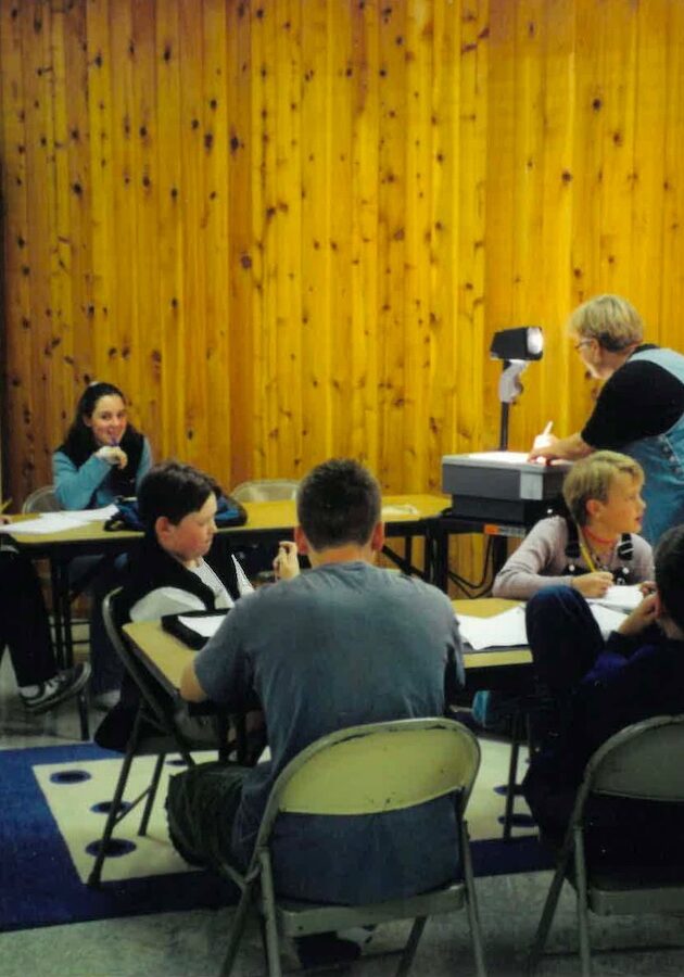 Classroom in the old hardware store space used in the early days of WSA